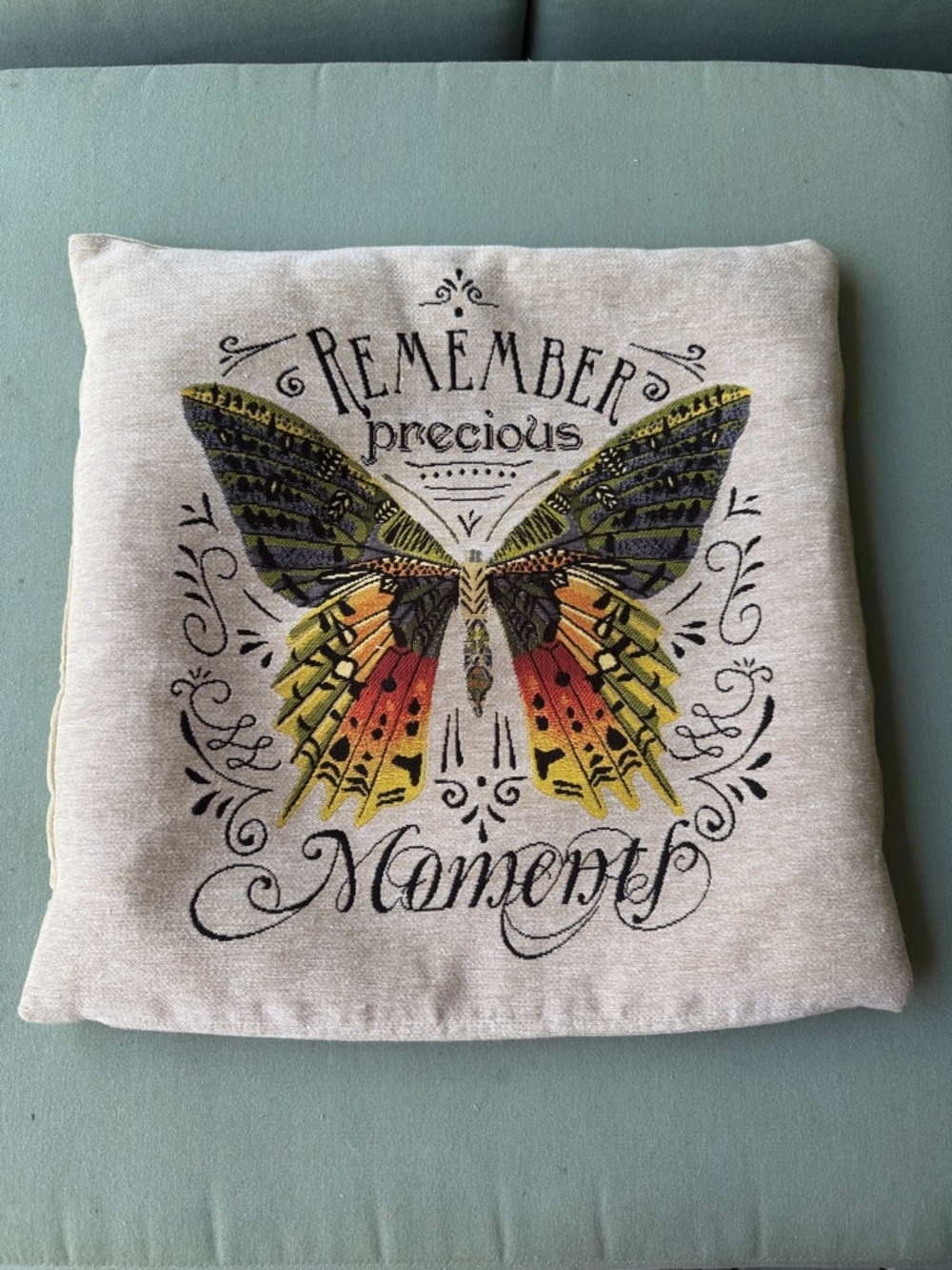 Remember Precious Moments Butterfly 18x18 Pillow Cover - Multicolor